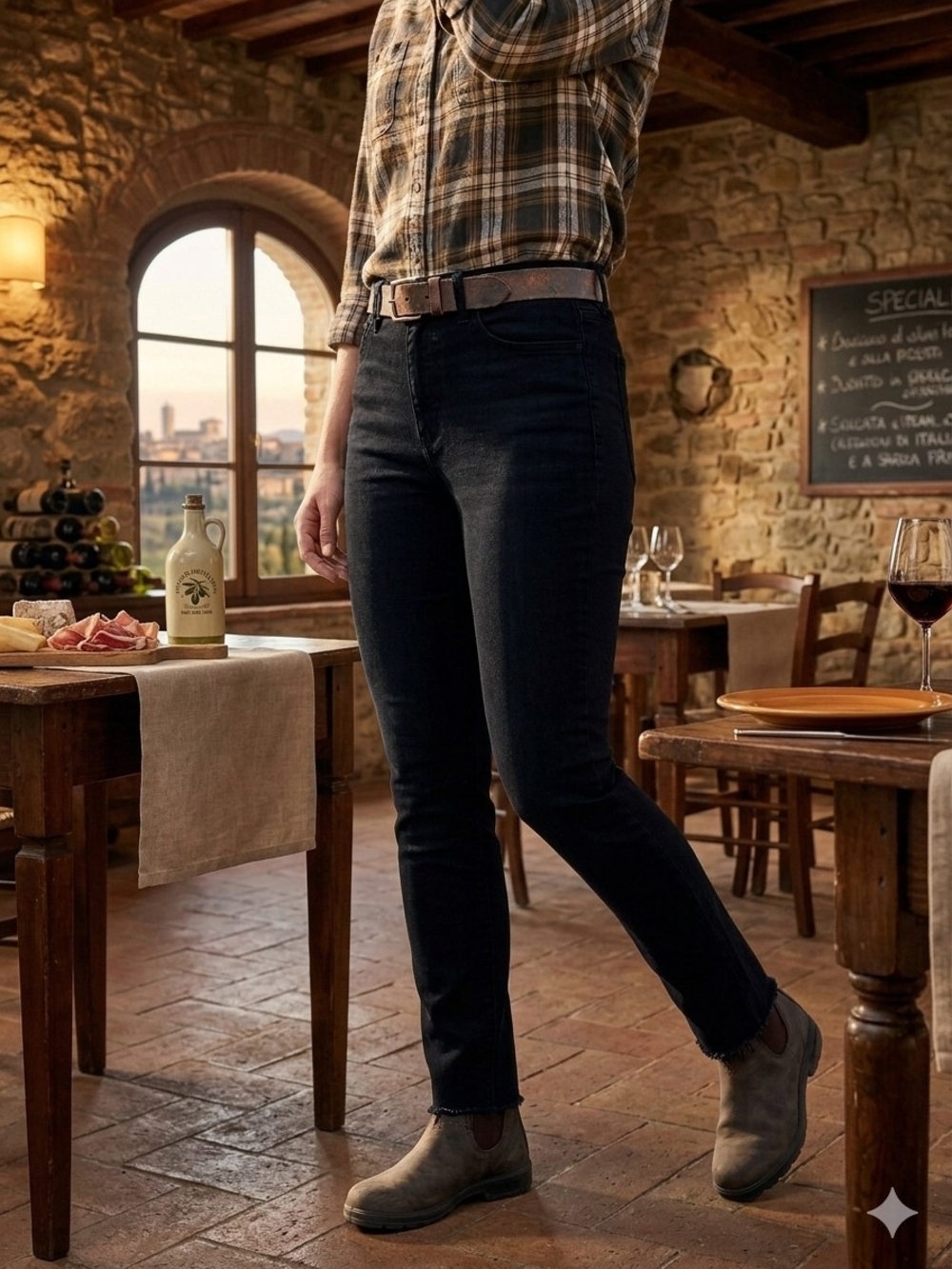 a.n.a High-Rise Skinny Jeans in Black
